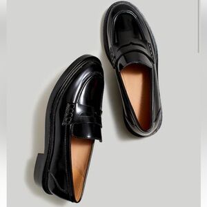 Madewell black leather loafers